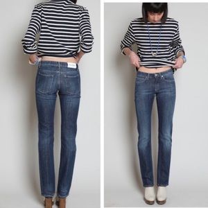 Acne Jeans, Hep Raw, Straight Leg Slim Fit Ankle length, Blue, women's size 27